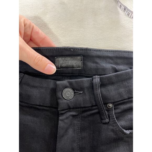 Mother Denim Womens 25 The Looker Skinny Leg Ankle Fray Guilty as Sin Black Jean - Picture 5 of 11